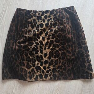 Vintage Jeffrey Halper y2k animal Print cheetah mini skirt velvet size 10